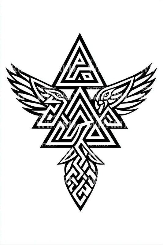 Keltisch gevleugeld knooptattoo ontwerp