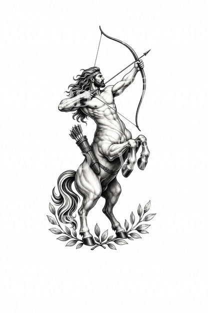 Centaur Archer Sagittarius Tattoo Design