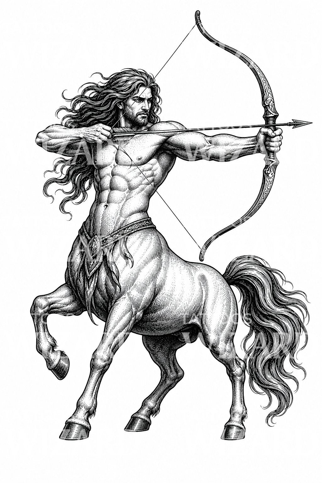 Centaur Archer Tattoo Illustration