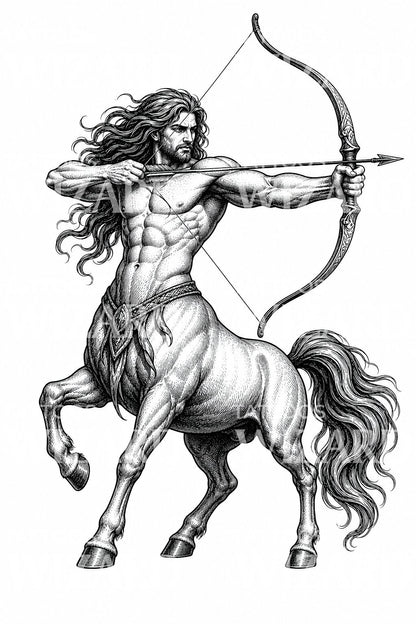 Centaur Archer Tattoo Illustration