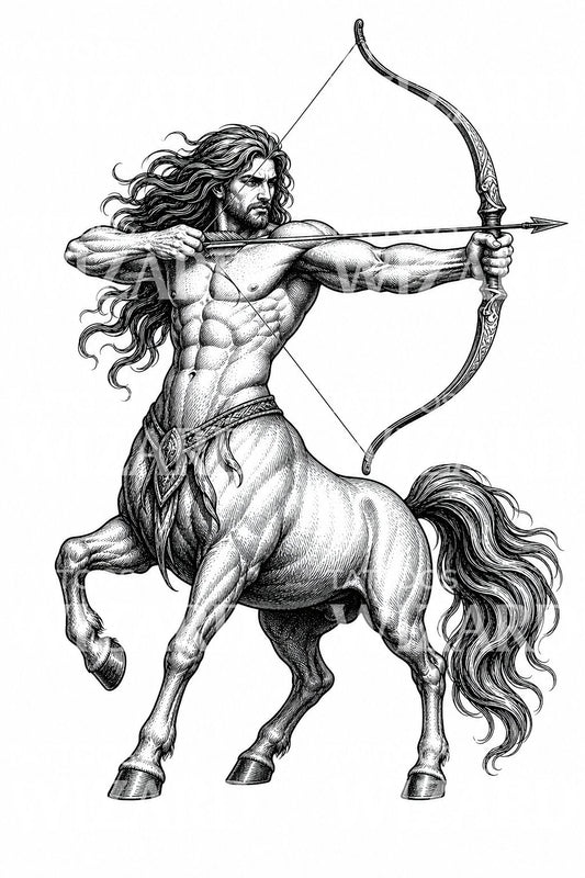 Centaur Archer Tattoo Illustration