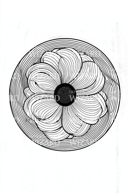 Desenho de Tatuagem Spiro Bloom Centralizado