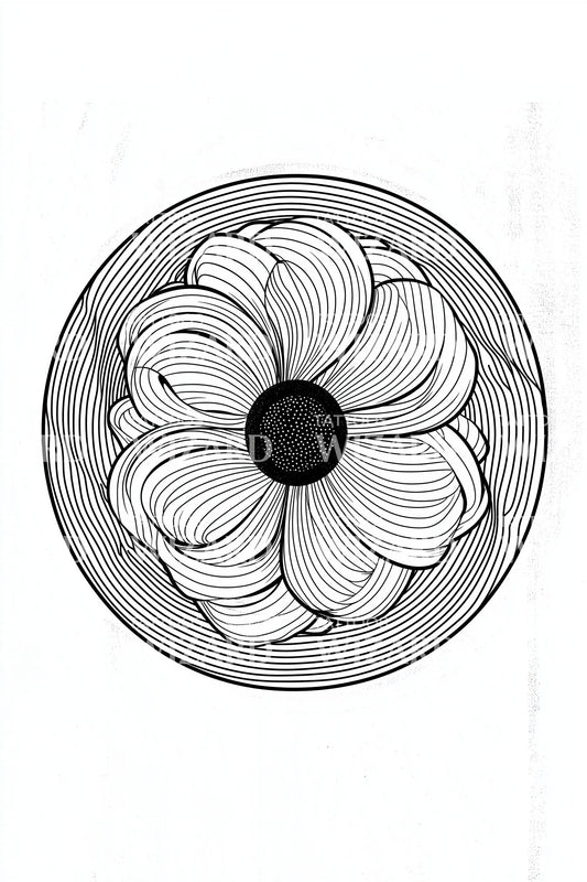 Desenho de Tatuagem Spiro Bloom Centralizado