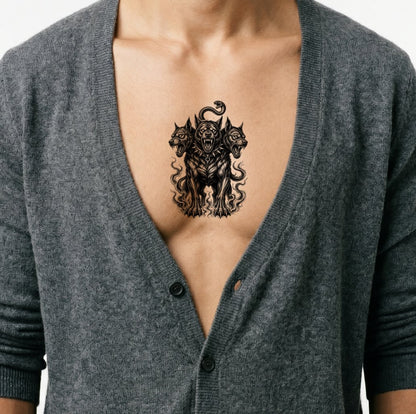 Cerberus Three Headed Hound Tattoo Design