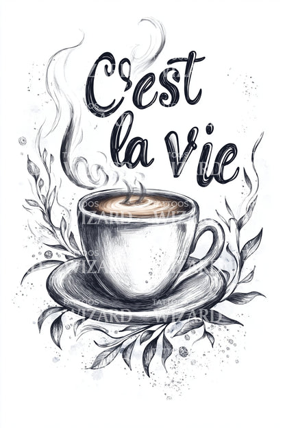 Cest La Vie Espresso Tattoo Design