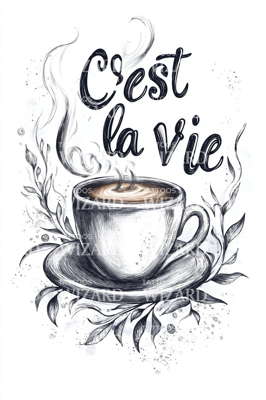 Cest La Vie Espresso Tattoo Design