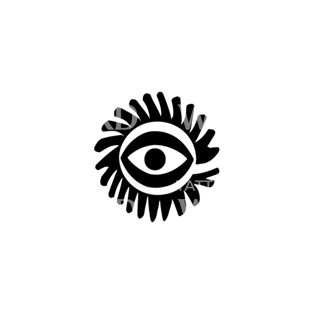 Abstraktes Auge und Sonne Tattoo-Design
