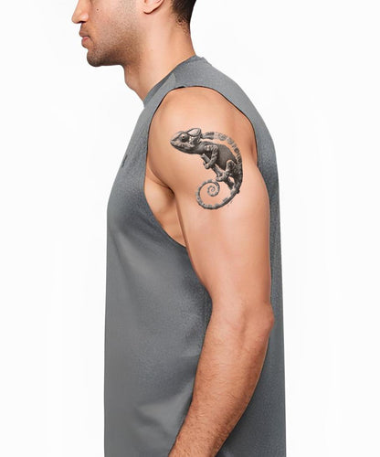 Vintage Chamäleon-Tinten-Tattoo-Idee