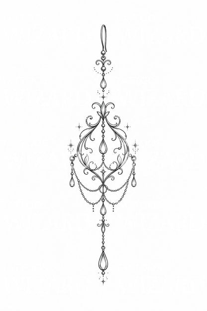 Chandelier Earring Tattoo Design
