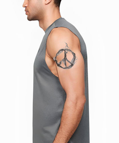 Charcoal Peace Ring Tattoo Idea