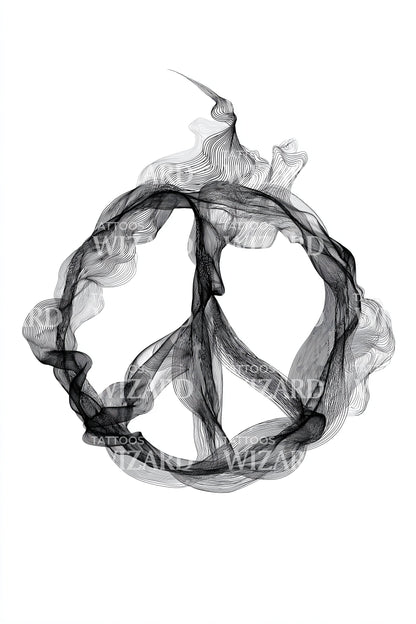 Charcoal Peace Ring Tattoo Idea