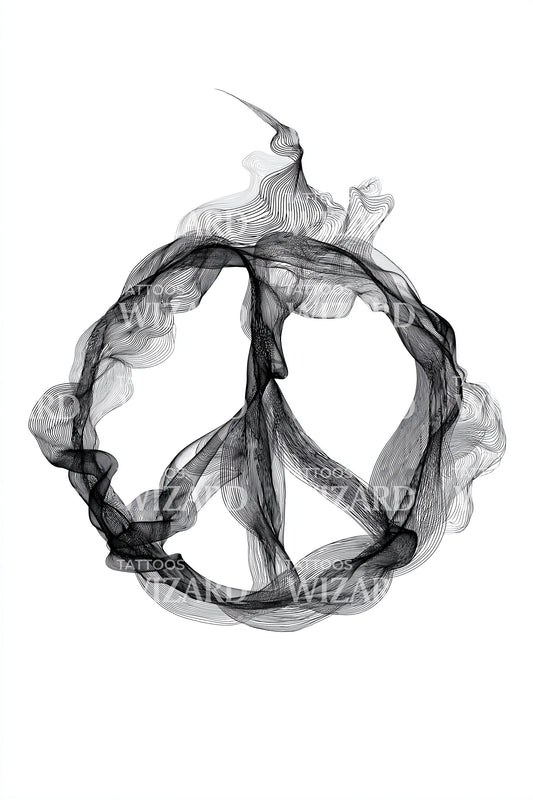 Charcoal Peace Ring Tattoo Idea