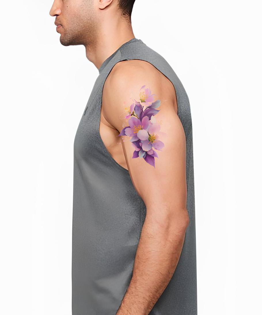Vibrant Cherry Bloom Tattoo Design