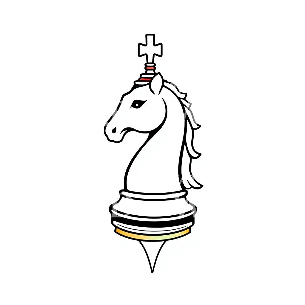Chess Knight Pendant Tattoo Design