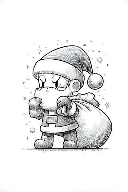 Chibi Santa Sack Tattoo Idea