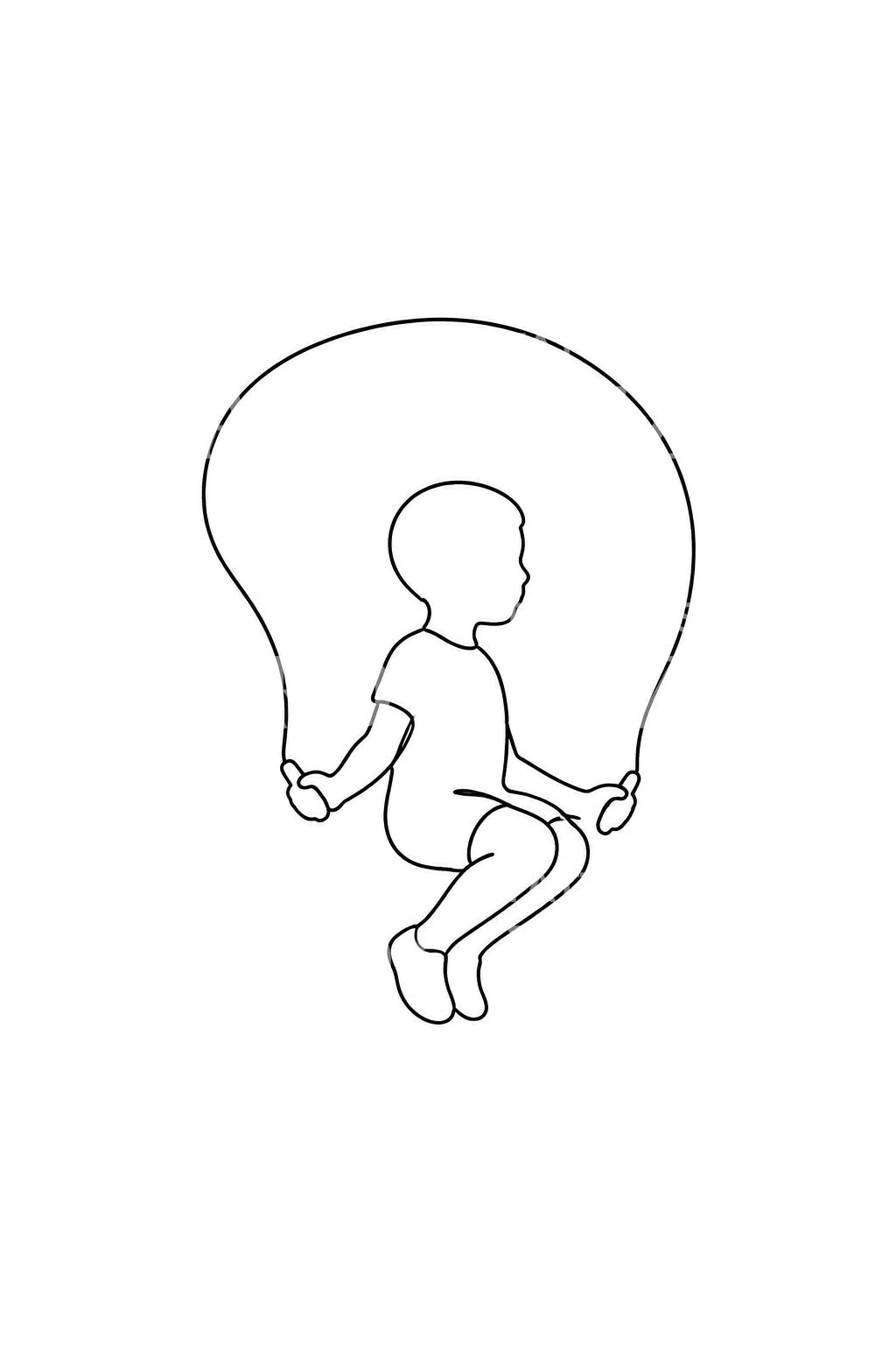 Tattooillustration af barn med sjippetov