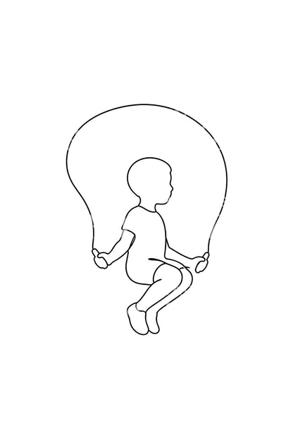 Tattooillustration af barn med sjippetov