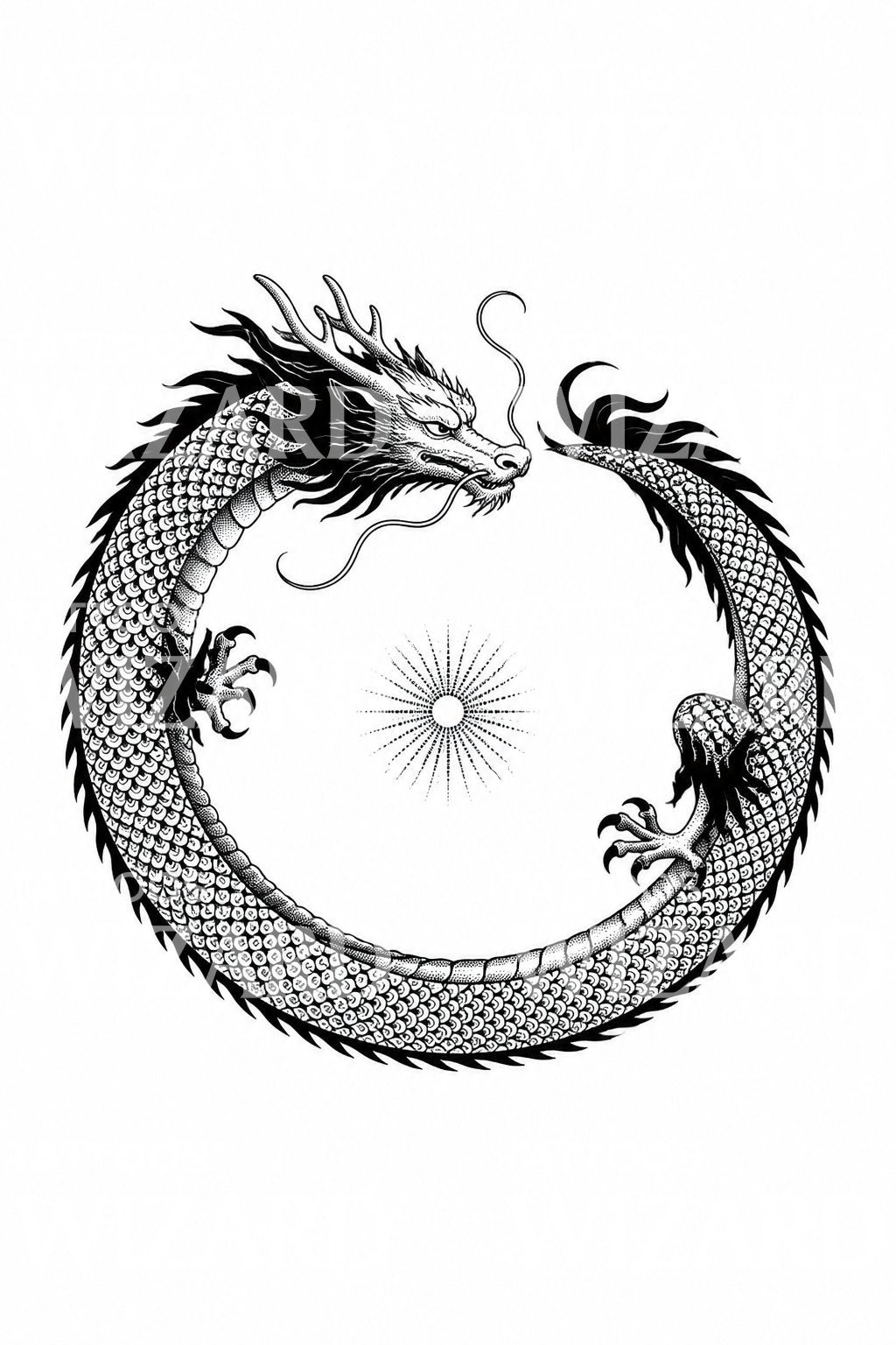 Chinese Zodiac Dragon Ring Tattoo Idea