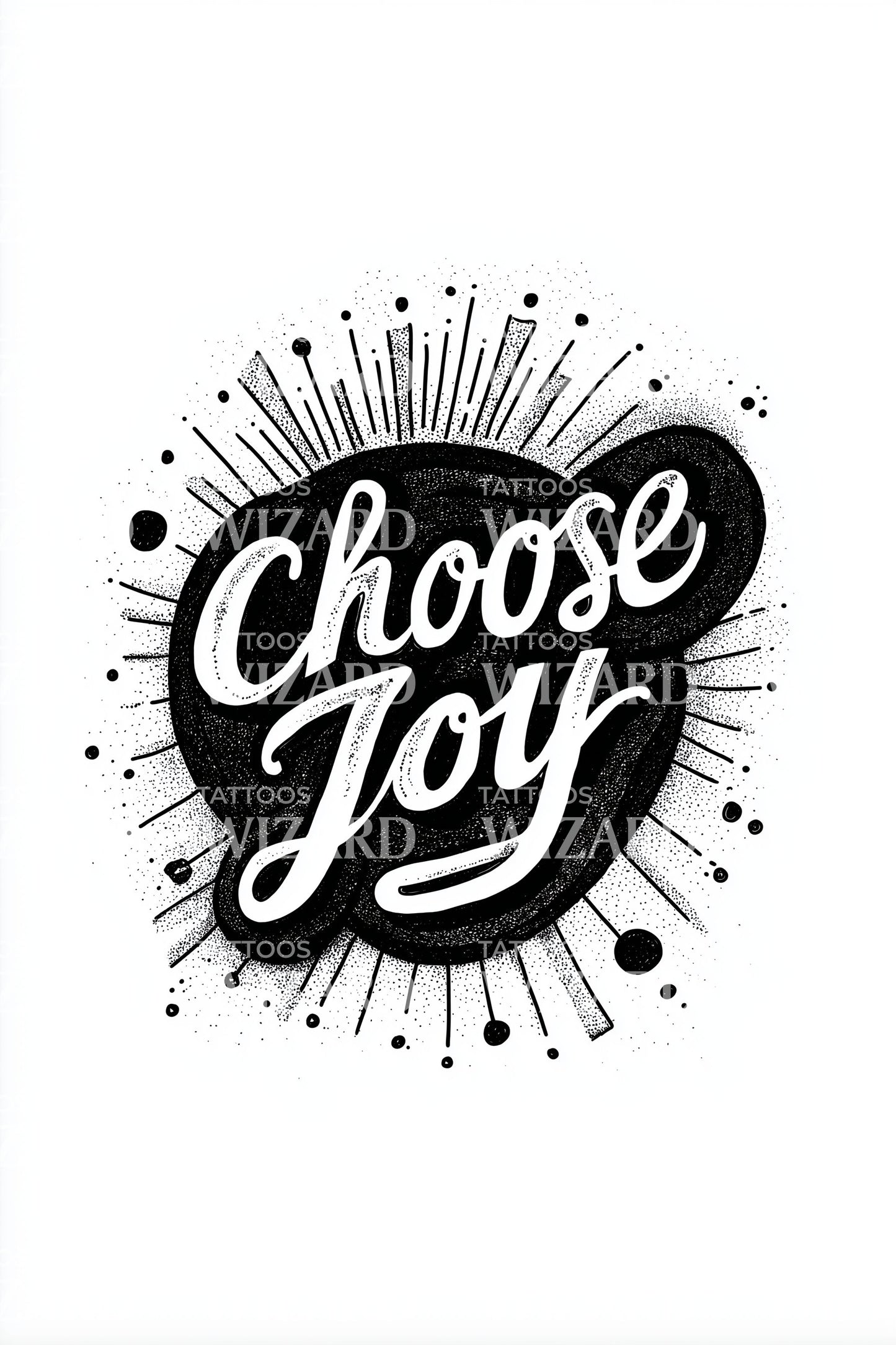 Choose Joy Retro Badge Tattoo Design