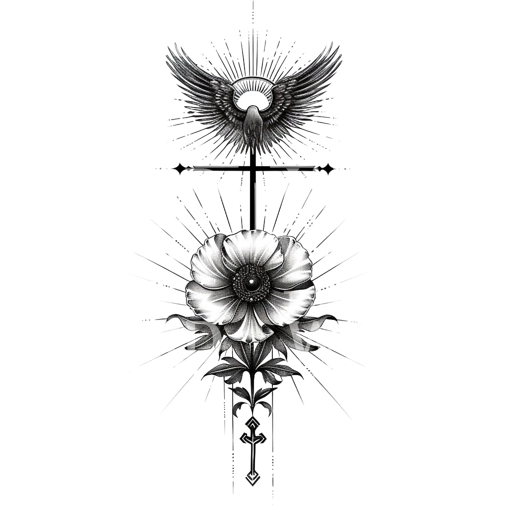 Ein christliches Anbetungssymbol-Tattoo-Design