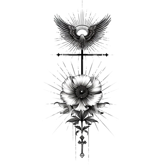 Une conception de tatouage de symbole d’adoration chrétienne