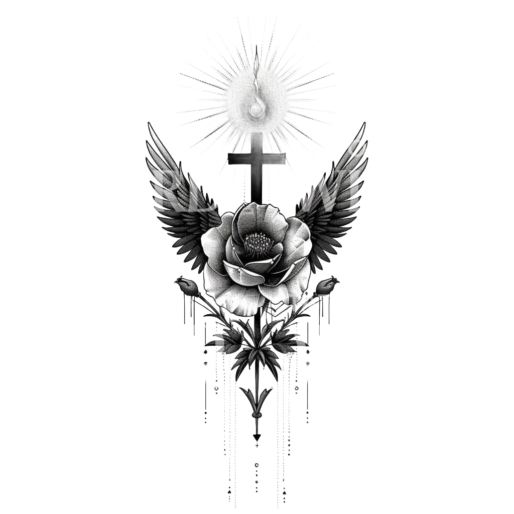 Une conception de tatouage de symbole de foi chrétienne