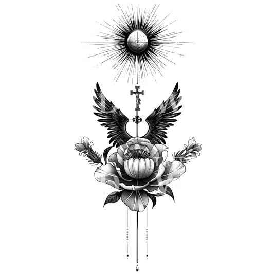 Une conception de tatouage symbolique de la foi chrétienne