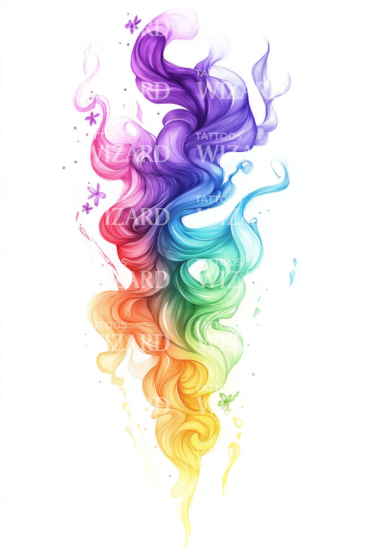Design Tatuaggio Fiamma Cromatica Wisp