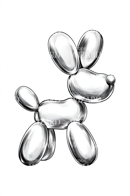 Ide Tato Anak Anjing Balon Chrome