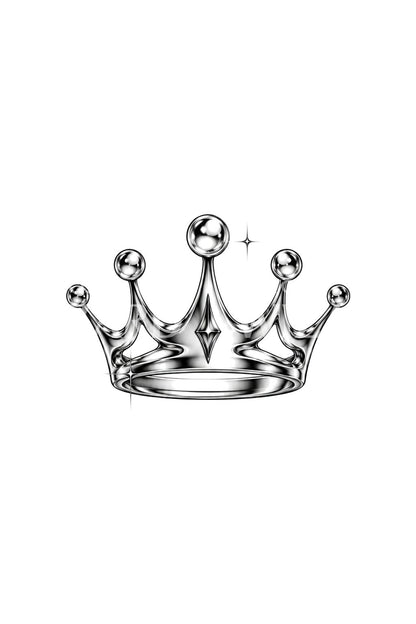 Chrome Crown with Bubble Jewels Tattoo Idea