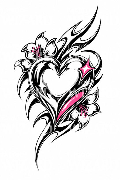 Chrome Heart Tribal Tattoo Idea