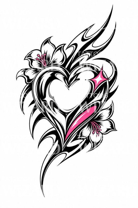 Chrome Heart Tribal Tattoo Idea