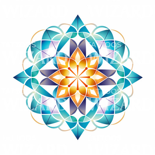 Geometrisches Mandala-Tattoo-Design