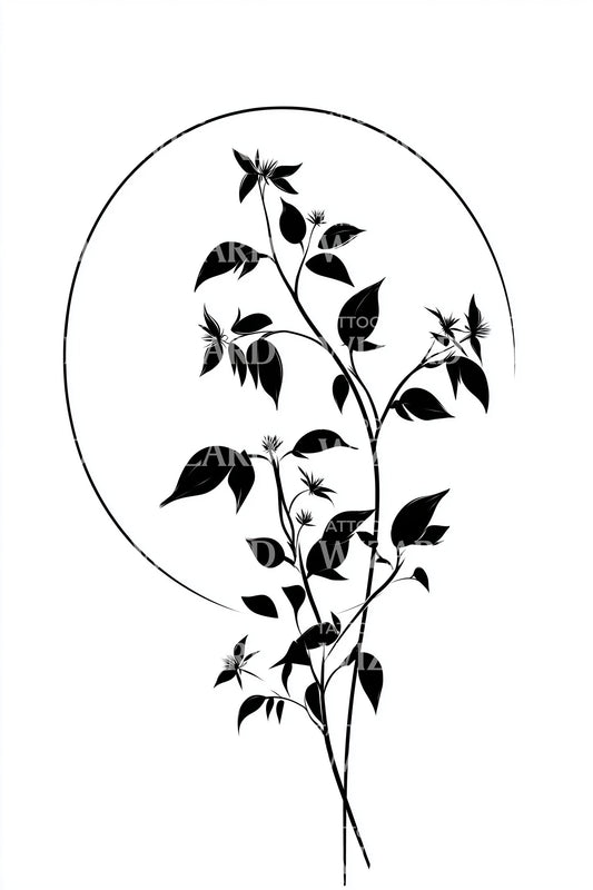 Circle Ivy Climber Tattoo Design