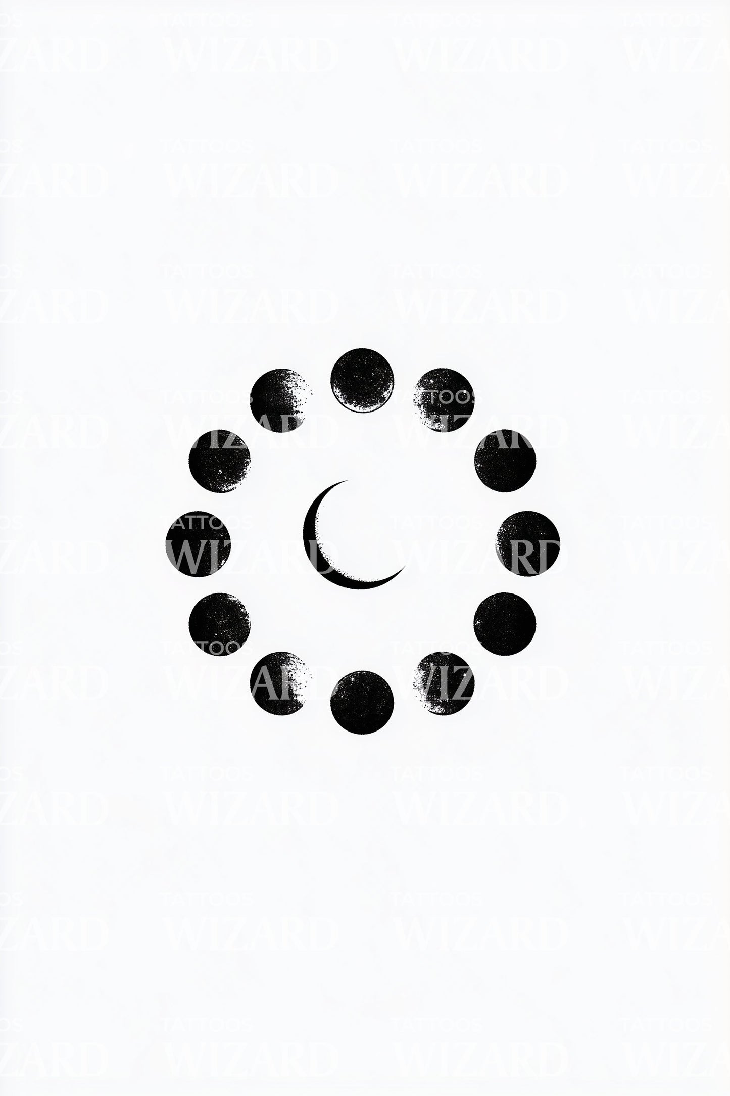 Circle of Moon Phases Tattoo Idea