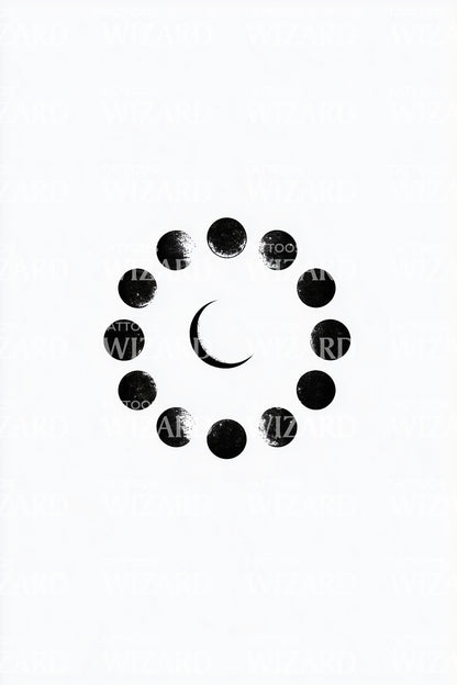 Circle of Moon Phases Tattoo Idea