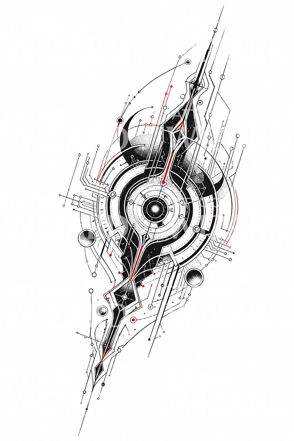 Circuit Tech Sigil Tattoo Design