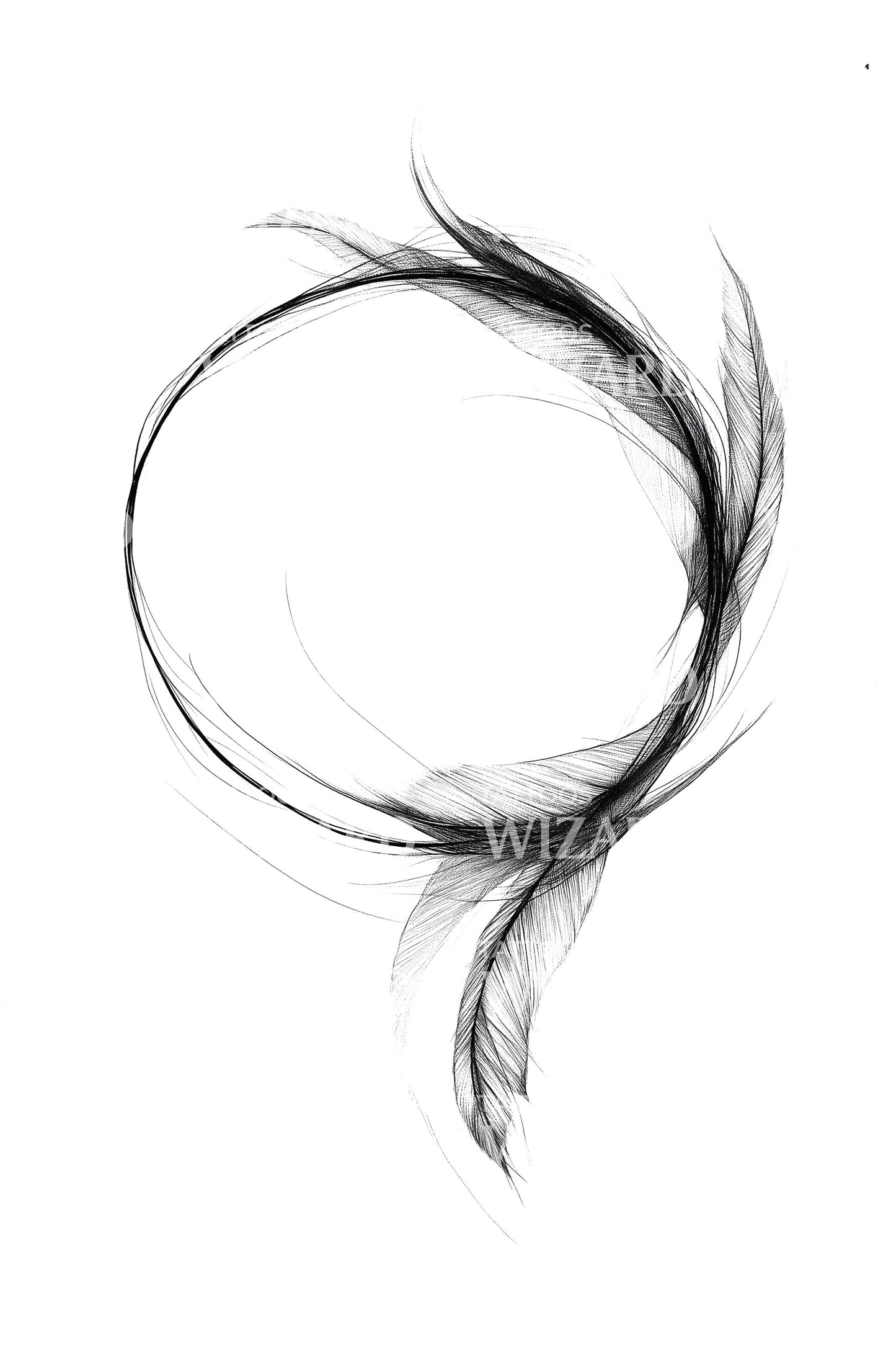 Circular Brushstroke Energy Ring Tattoo Illustration