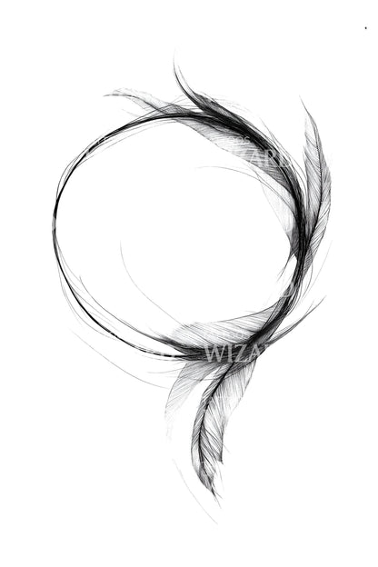 Circular Brushstroke Energy Ring Tattoo Illustration
