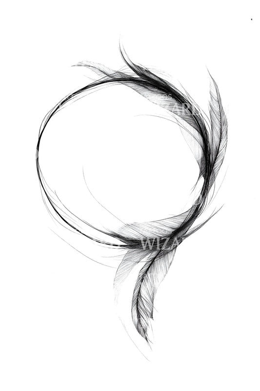 Circular Brushstroke Energy Ring Tattoo Illustration