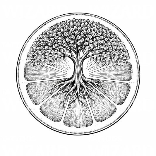 Citrus Tree Tattoo Design