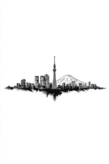 City Skyline Horizon Tattoo Idea