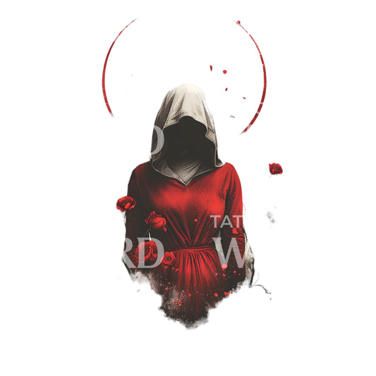 Mysterious Red Handmaid's Tale Tattoo Design