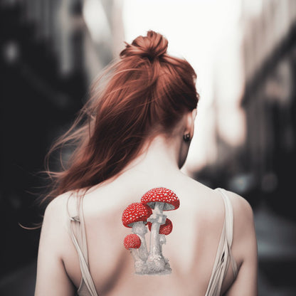 Classic Amanita Trio Tattoo Illustration