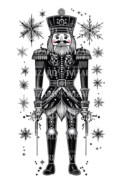 Classic Christmas Nutcracker Tattoo Illustration