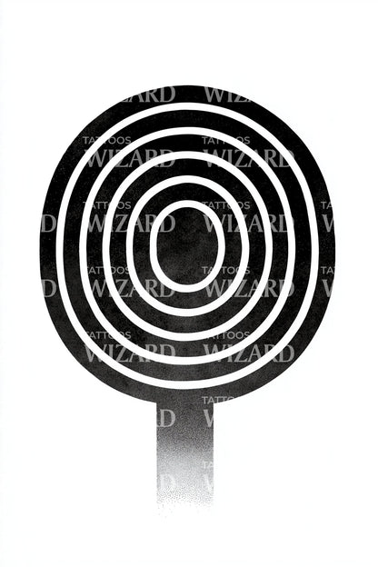 Design Tatuaggio Labirinto Circolare Classico