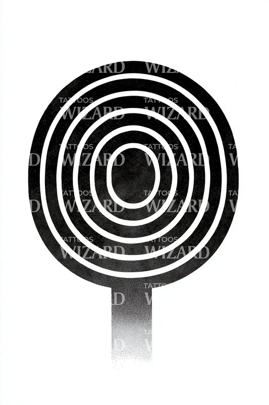 Classic Circle Maze Tattoo Design