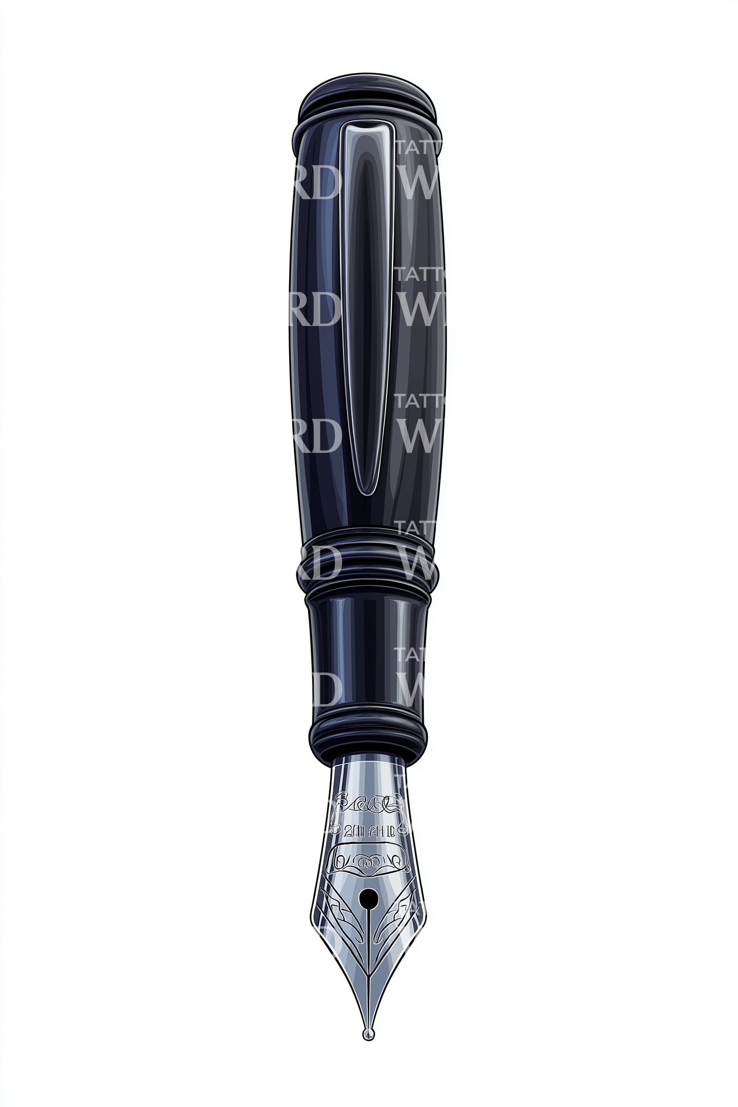 Classic Fountain Pen Nib Tattoo Design