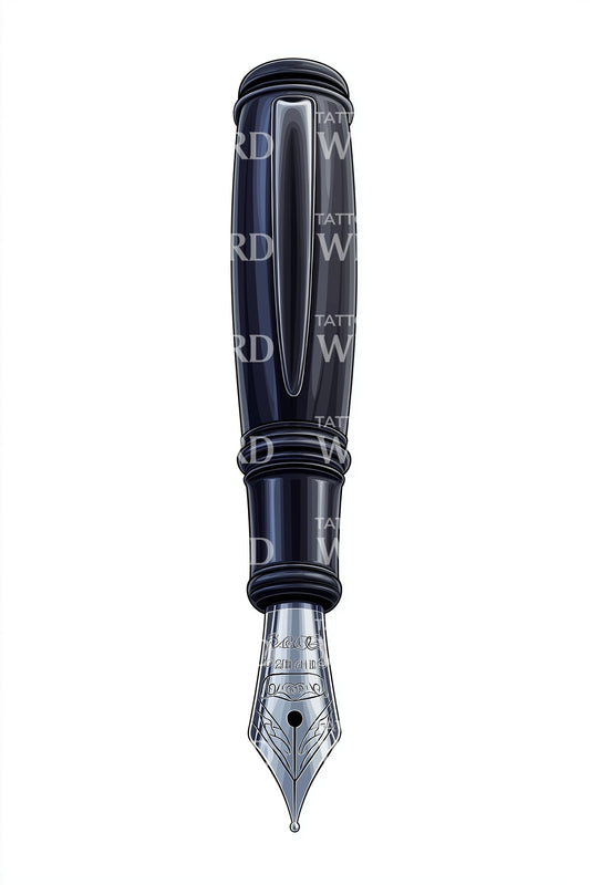 Classic Fountain Pen Nib Tattoo Design