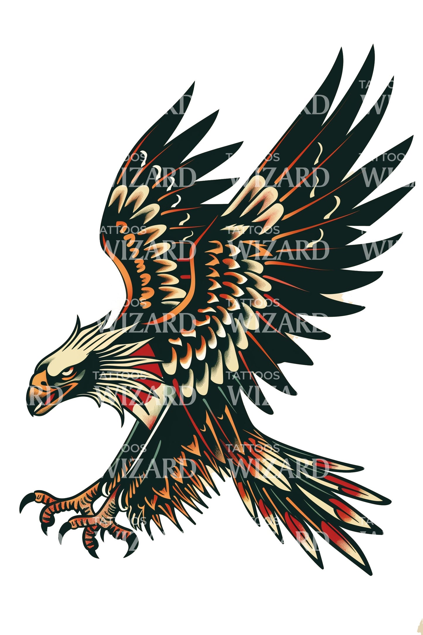 Samurai Eagle Concept Tattoo Design